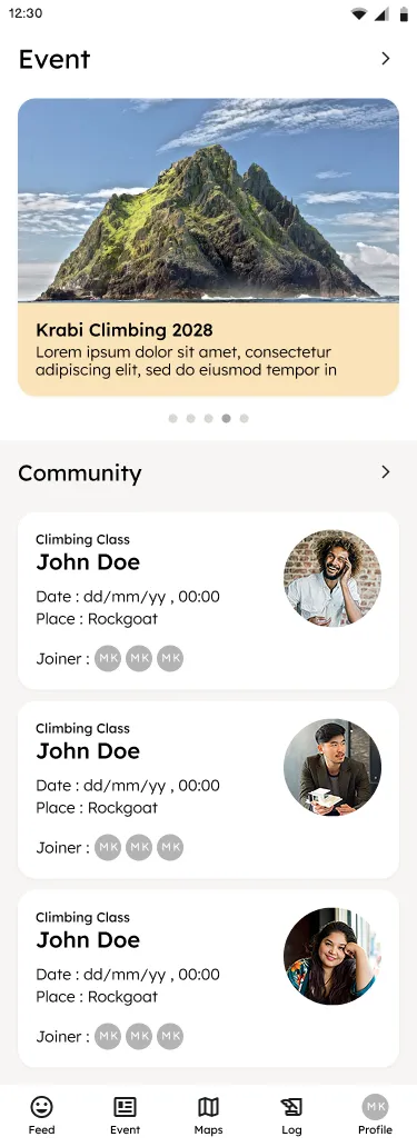 Area → Crag → Route screen